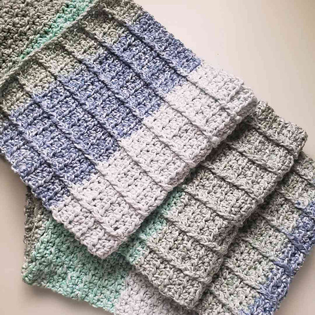 light blue and seaglass green colored scarf